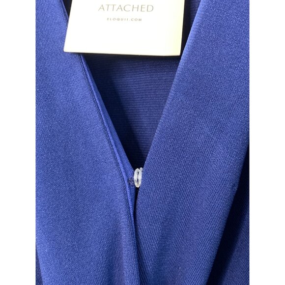 Eloquii Women's Blue Twist Front Long Sleeve Dress Size 16 NWT 7242 Midi Pleat - Picture 9 of 9